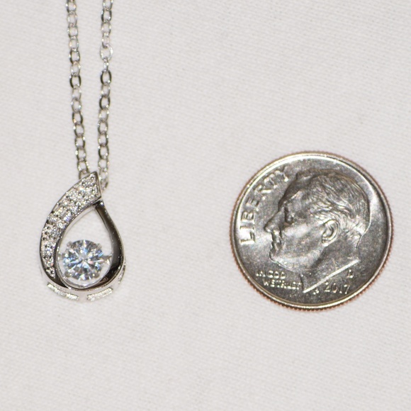 White Gold Plated 925 Silver Dancing Pendant - Picture 3 of 3